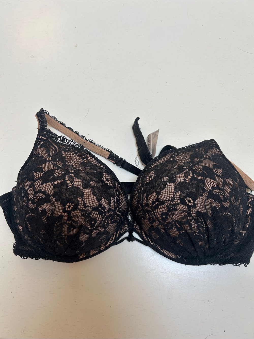 Victoria's Secret Black Lace Bra with Nude Lining